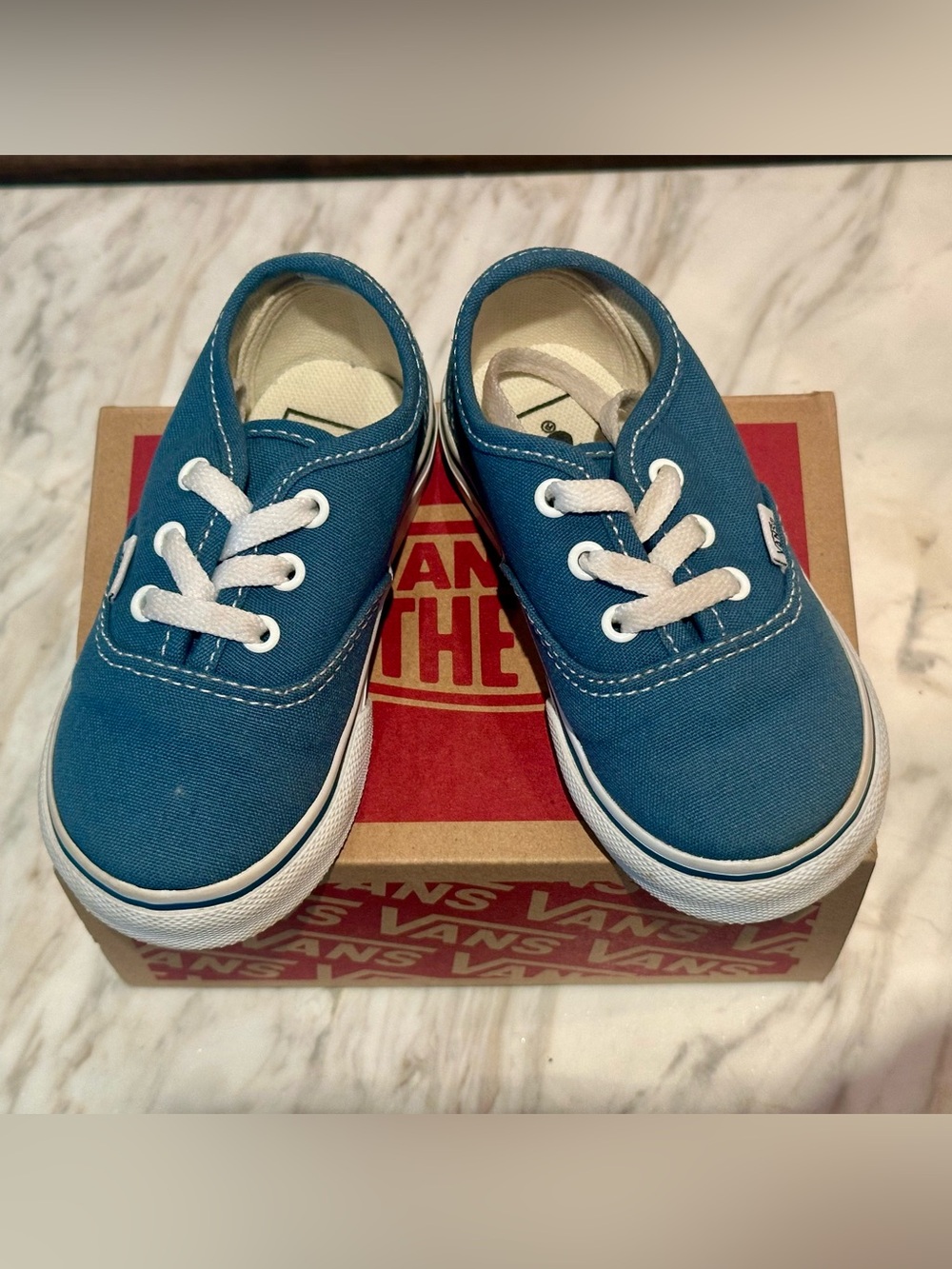 Vans Kids Canvas Lace-Up Sneakers - Baby Blue